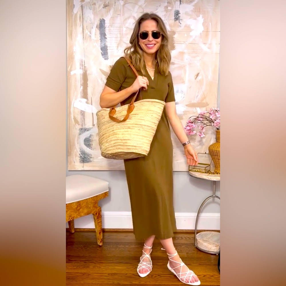 Vince T-Shirt Dress Khaki Brown Medium